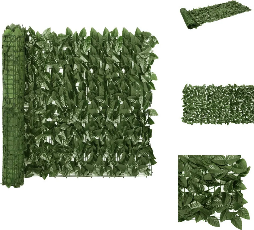 vidaXL Paravent de balcon avec feuilles vert foncé 600x75 cm occultant