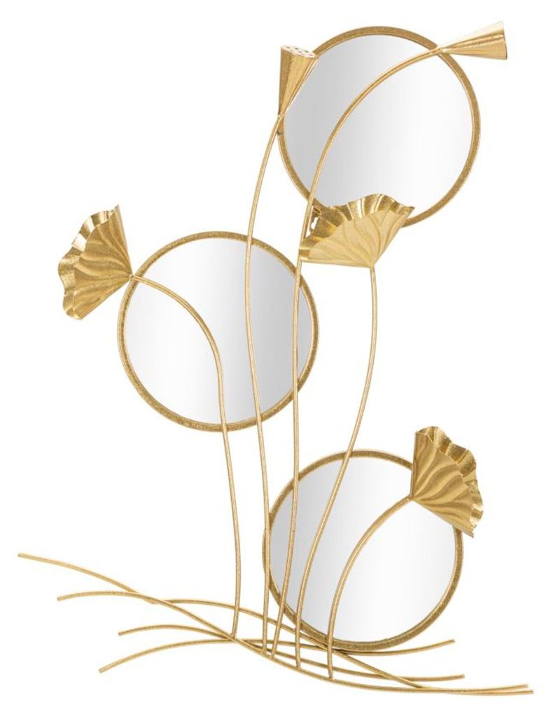 Mauro Ferretti Wandspiegel dreifacher Fluss 65x8x88 cm gold Produktbild 