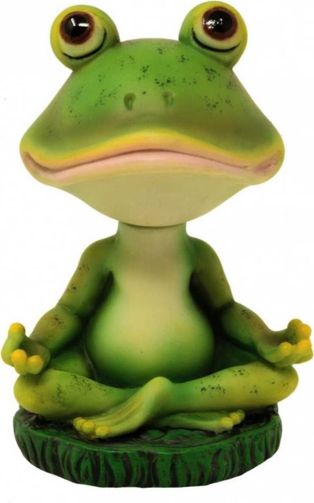 Dekofigur Yoga Wackelkopf Grün 10cm Polyresin