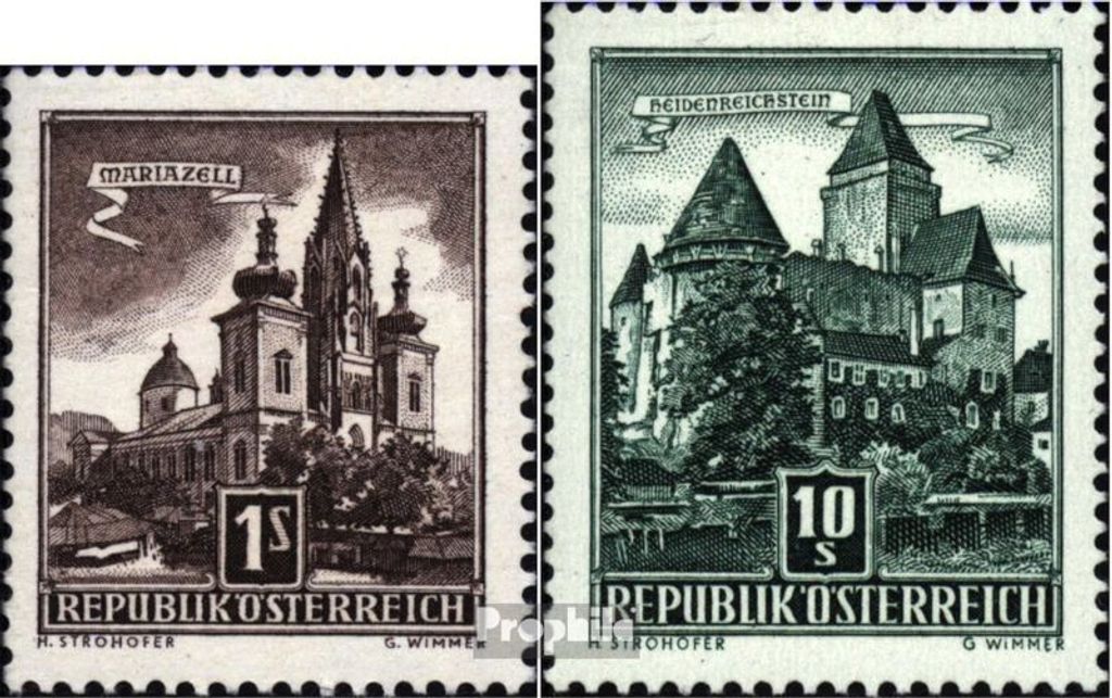 Briefmarken Österreich 1957 Mi 1037-1038 (kompl.Ausg.) gestempelt Freimarken