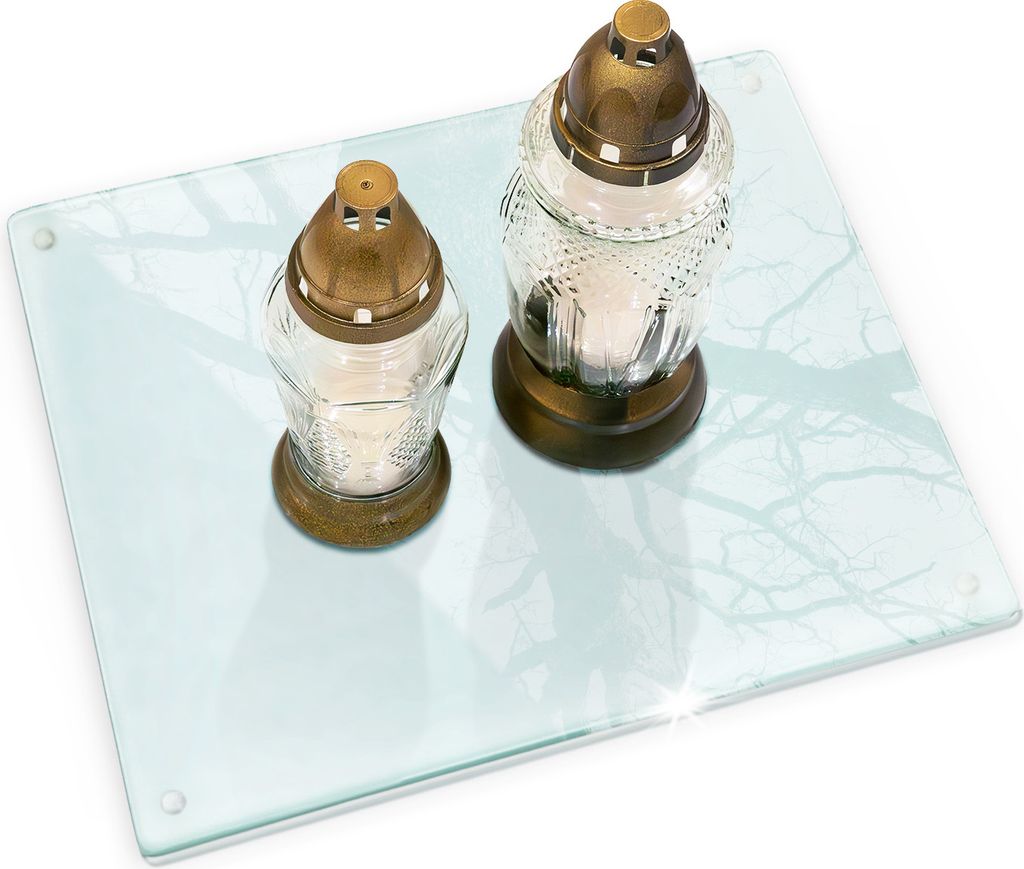 Grabkerzen Kerzen Unterlage Transparente Glas Produktbild 