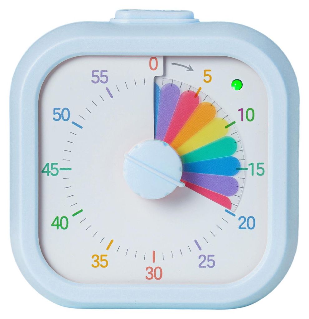 Visueller Timer für Kinder: 60-Minuten-Regenbogen-Countdown mit lautloser Pausenfunktion, zwei akustischer und optischer Erinnerungsfunktion. Kind...