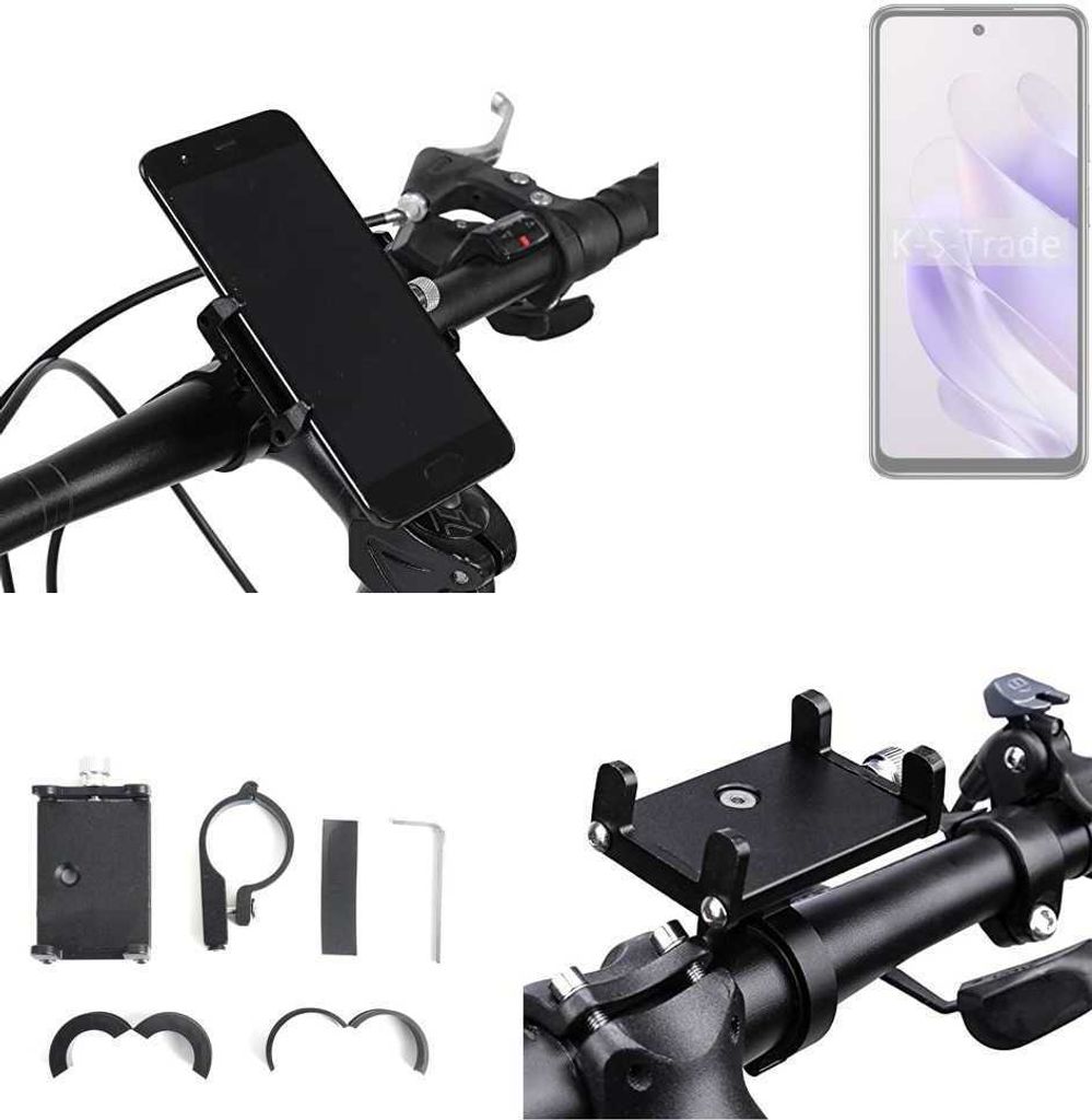 K-S-Trade Handyhalterung für das Fahrrad kompatibel mit Infinix Hot 40i Halter Lenkstange Fahrradhalterung Motorrad Bike Mount Befestigung Smartphone