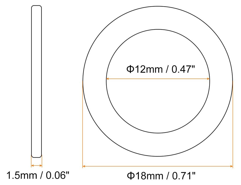 20 Stš¹ck Unterlegscheiben Kupfer M12 x 18 mm Metrische Metall Flache Dichtringe Kupferringe Hardware-Befestigungselement fš¹r Schrauben Bolzen...