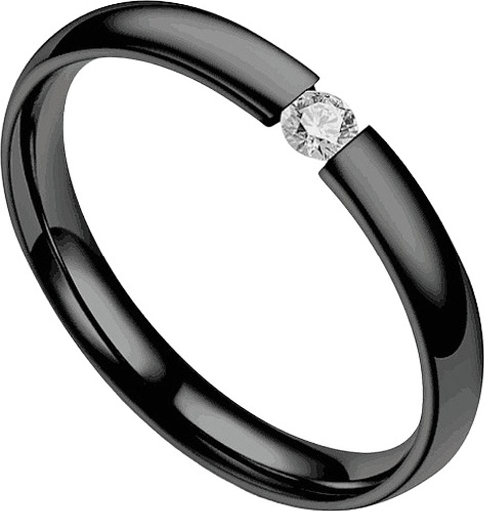 Ursula Damenring Schwarz - Eleganter Zirkonia Schmuck 67mm KP17280