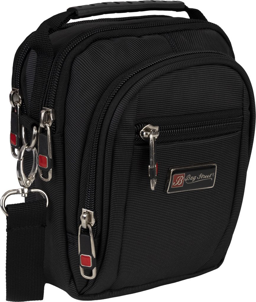 Bag Street Kleine Herrentasche Gürteltasche Schultertasche T0116 Schwarz