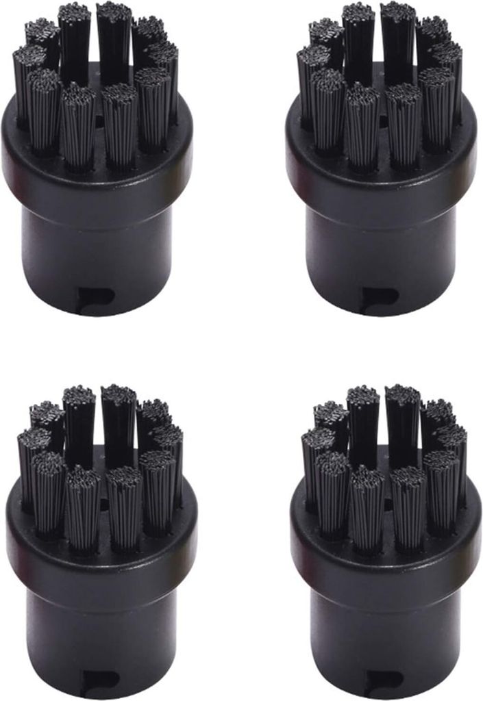 Ersatz-Reinigungsbürstenset rund für Dampfreiniger Kärcher SC1, SC2, SC3, SC4, SC5, SC7 (schwarz)