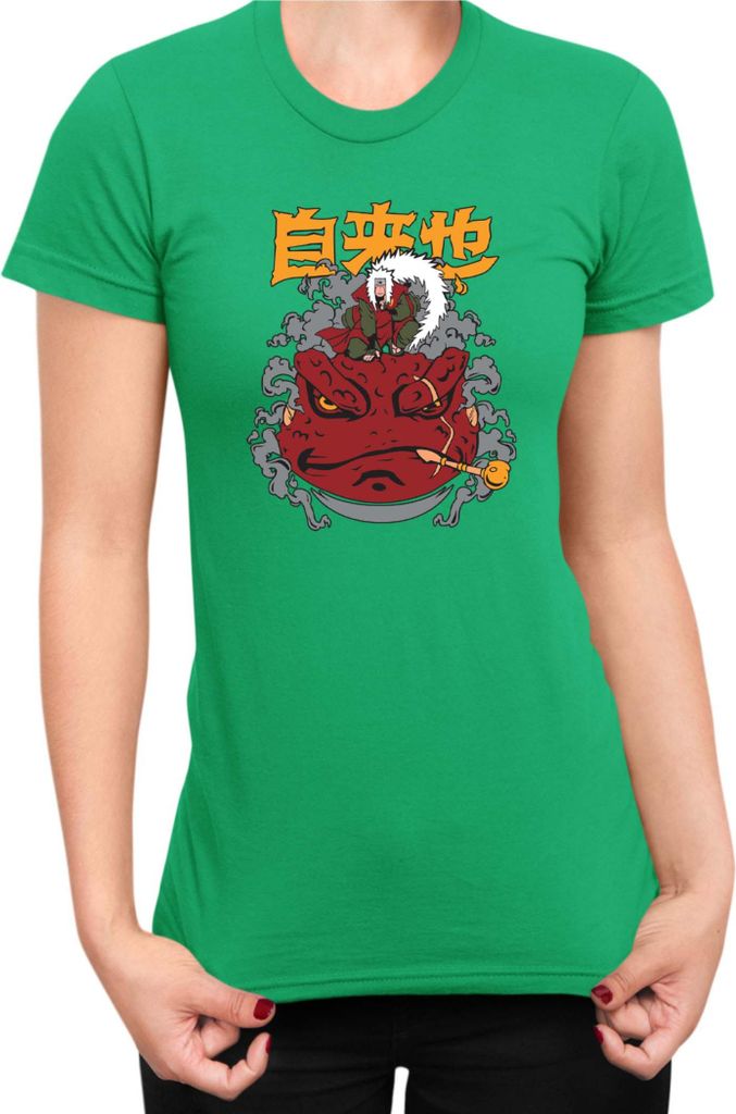 Damen T-Shirt Japan Manga Anime Comics Animation Naruto Gamabunta, Lady XS / Grün
