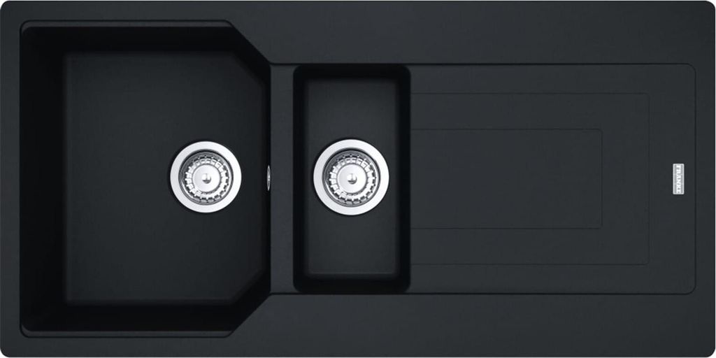 Franke Spüle URBAN UBG 651 in BLACK MATT inkl. Abtropfbecken / Ausschnittmaß 980 x 480 mm / Granitspüle