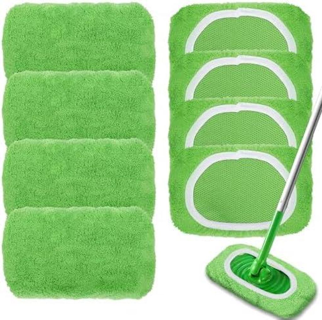 8 Bodentücher für Swiffer Sweeper Mop, 25,4 x 11,5CM Trockene/Feuchte Bodentücher, Wiederverwendbar und Ideal für Swiffer Bodenwischer Wet & Dr...
