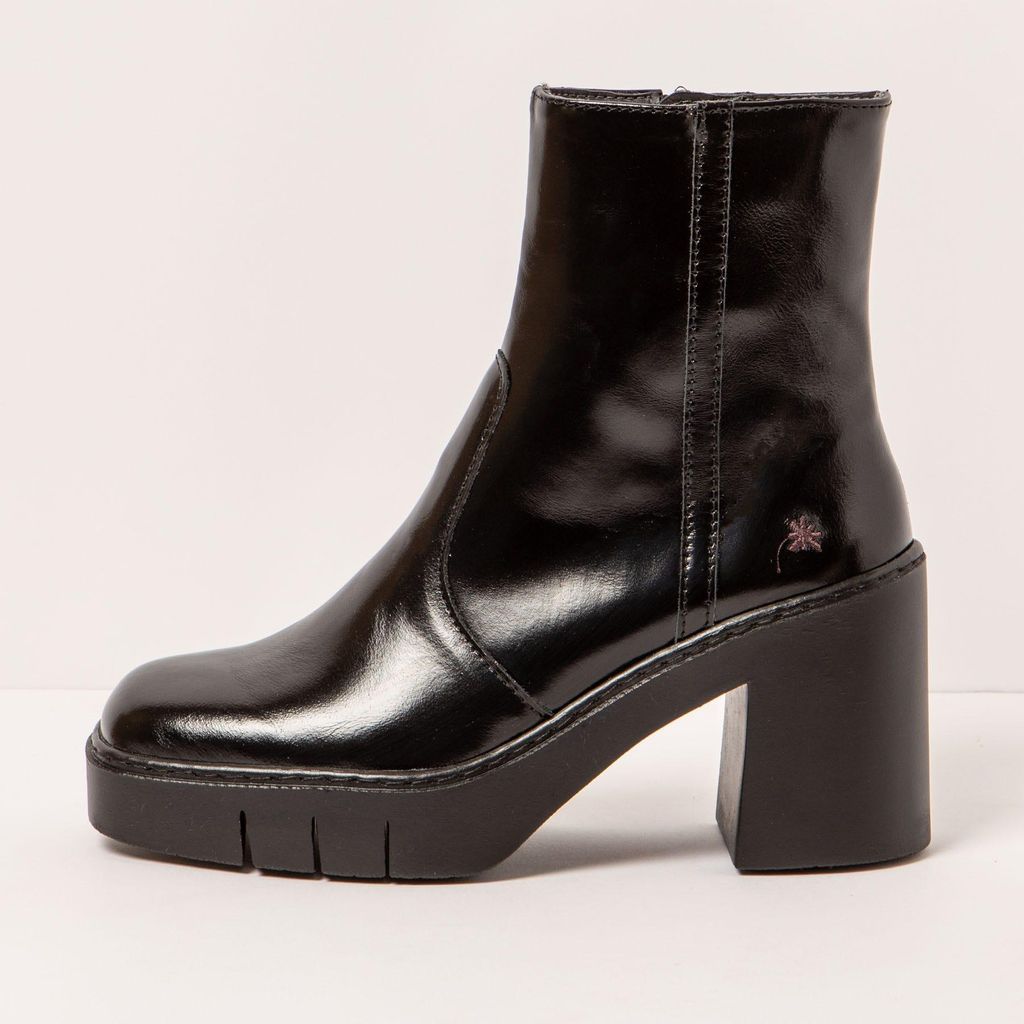Art Stiefeletten mit Absatz Damen 1974 NAPPA SHINNY TOTAL BLACK/BERNA Farbe Schwarz