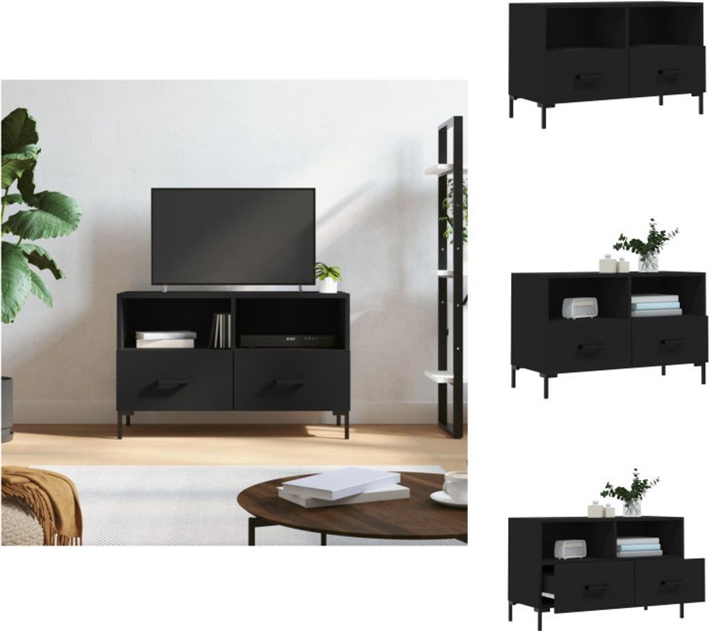 vidaXL TV-Schrank Schwarz 80x36x50 cm Holzwerkstoff - TV-Möbel