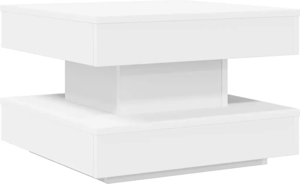 SYFAX Tavolino da Caffè Girevole 360 Gradi Bianco 50x50 cm Design Moderno
