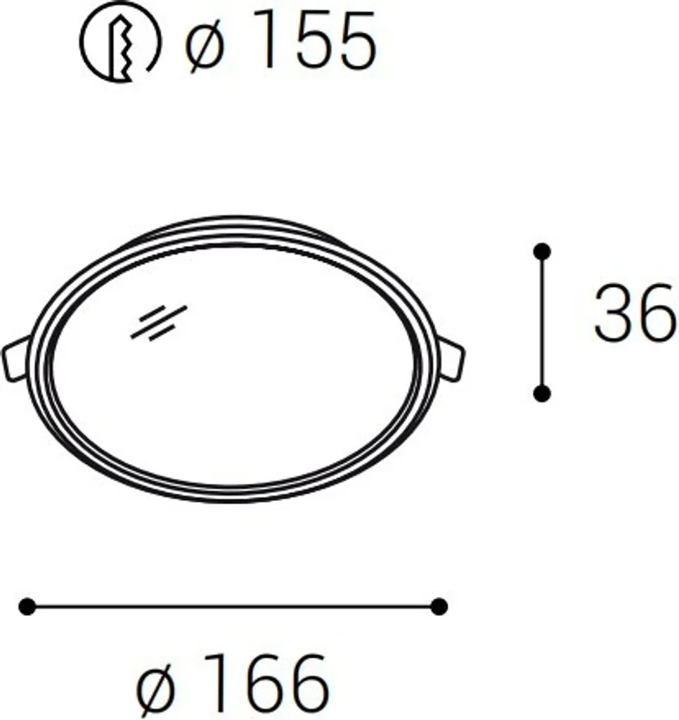 Apparecchio LED da incasso EASY-R, variante: EASY-R M, Ø 166 mm, 12 W, 1080 lm, 3000 K, bianco - 10