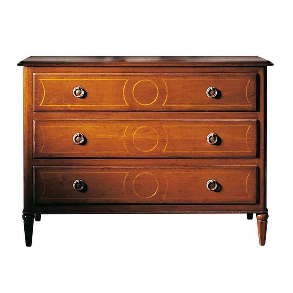 Italienische Möbel Hochschrank mit Schubladen Anrichte Kommoden Holz Neu Kommode