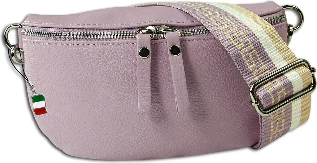 Florence Sac banane en cuir véritable pour femme OTM808P - Chic et Noir