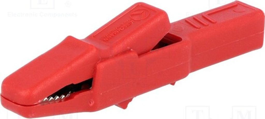 1x Krokodilklemme rot Ber.Halt: max.9,5mm AK2BROT Krokodilklemmen 4mm 25A