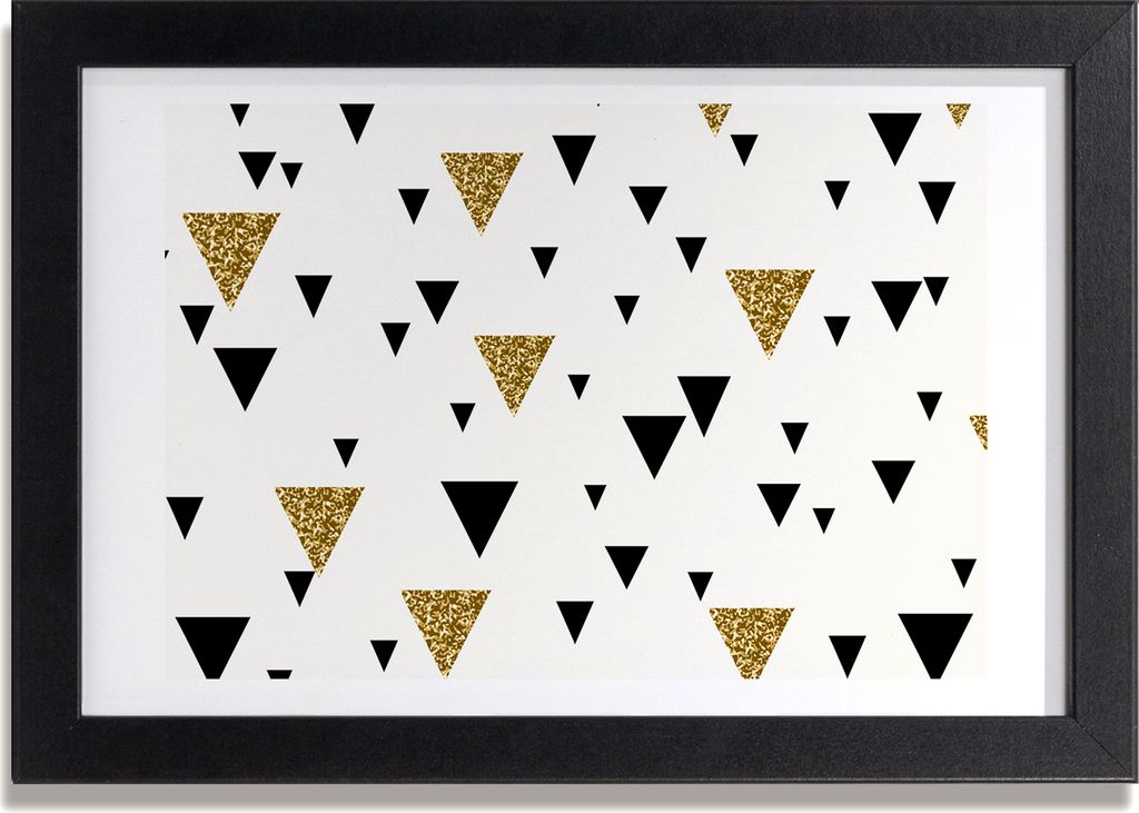 Bild 30x20 MDF-Rahmen, Wandkunst Dreiecke Hintergrund