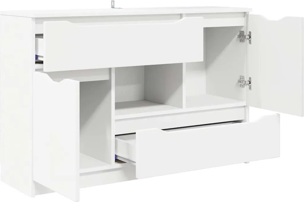 Buffet Blanc Gain de Place 100 cm : Solution de Rangement pour Petits Espaces - 5