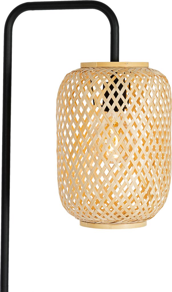 Qazqa Rina Orientalische Deckenlampe Aus Rattan – 50 Cm Durchmesser, Bambus Design, Dimmbar, E27 – Für Wohnzimmer & Schlafzimmer