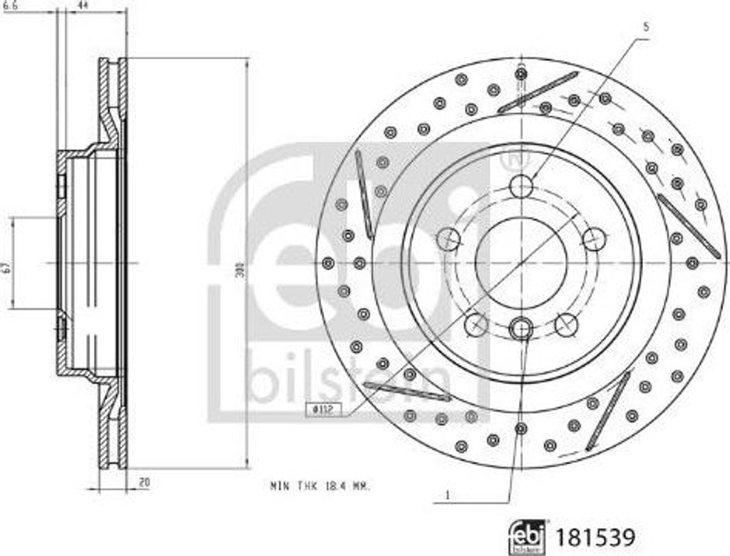 FEBI BILSTEIN 181539 Bremsscheibe OE 34216864135 kompatibel mit Countryman