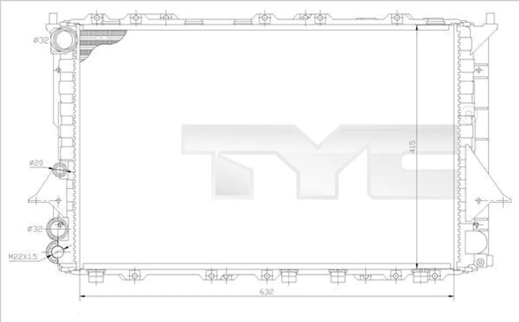 Radiateur alu haute performance pour Audi A6 référence OE 4A0121251D