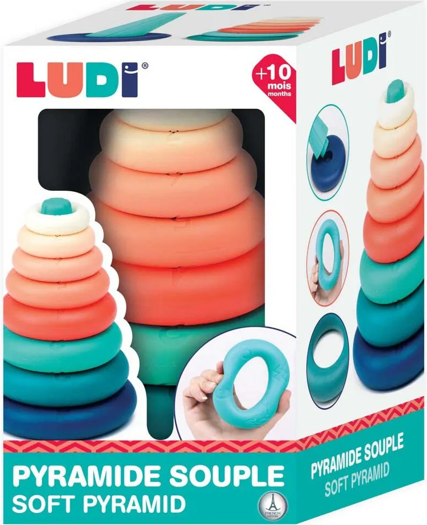 Jeu d'Apprentissage des Couleurs Pyramide Flexible Ludi pour Enfants