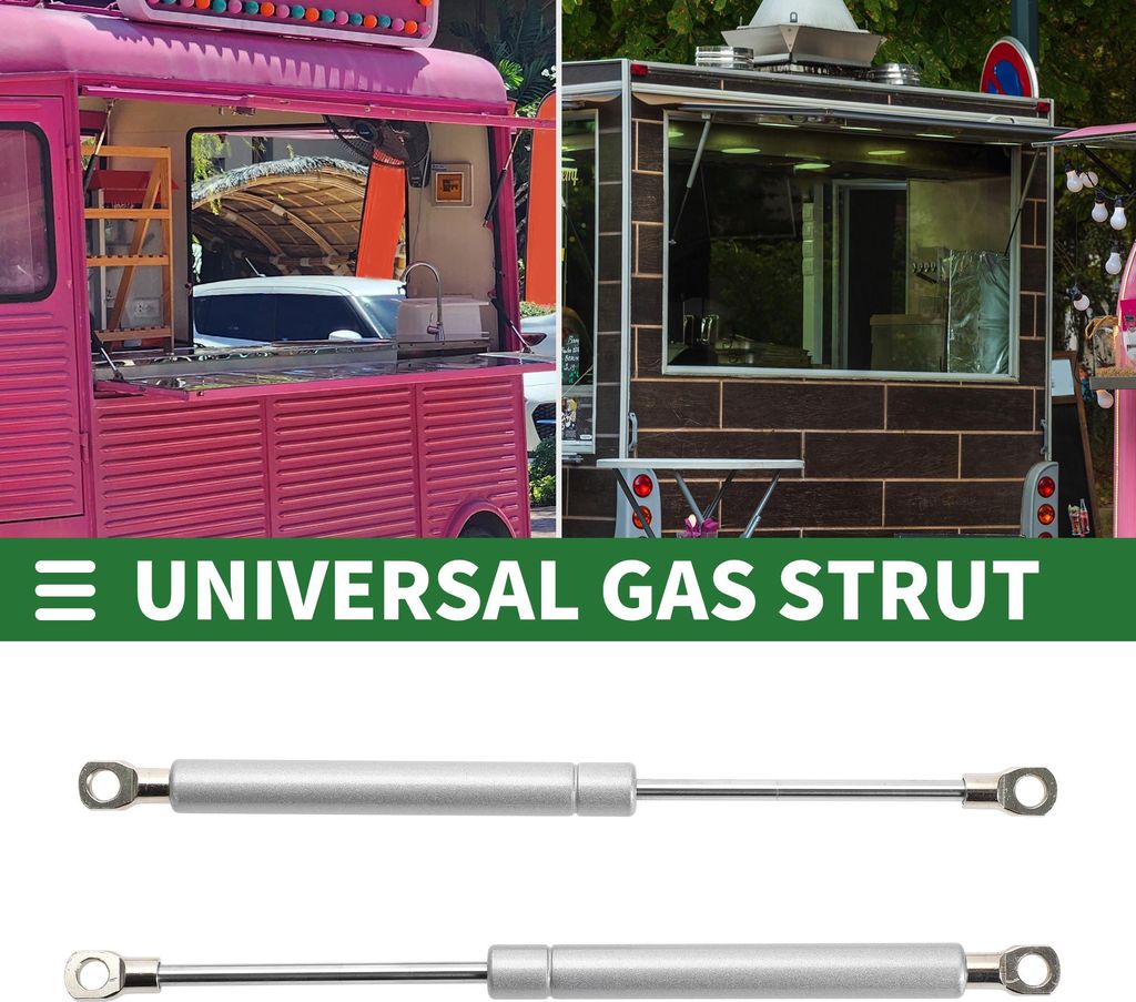 Universelle Auto-Deckel-Werkzeugkasten-Abdeckung Hubstützen Stoßdämpfer 10 Zoll/254mm 60lb/267N/27kg Silberton 2 Stück