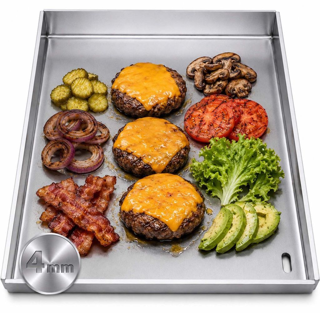 Plancha geschlossen Grillplatte 30x37 cm aus Edelstahl für Produktbild 