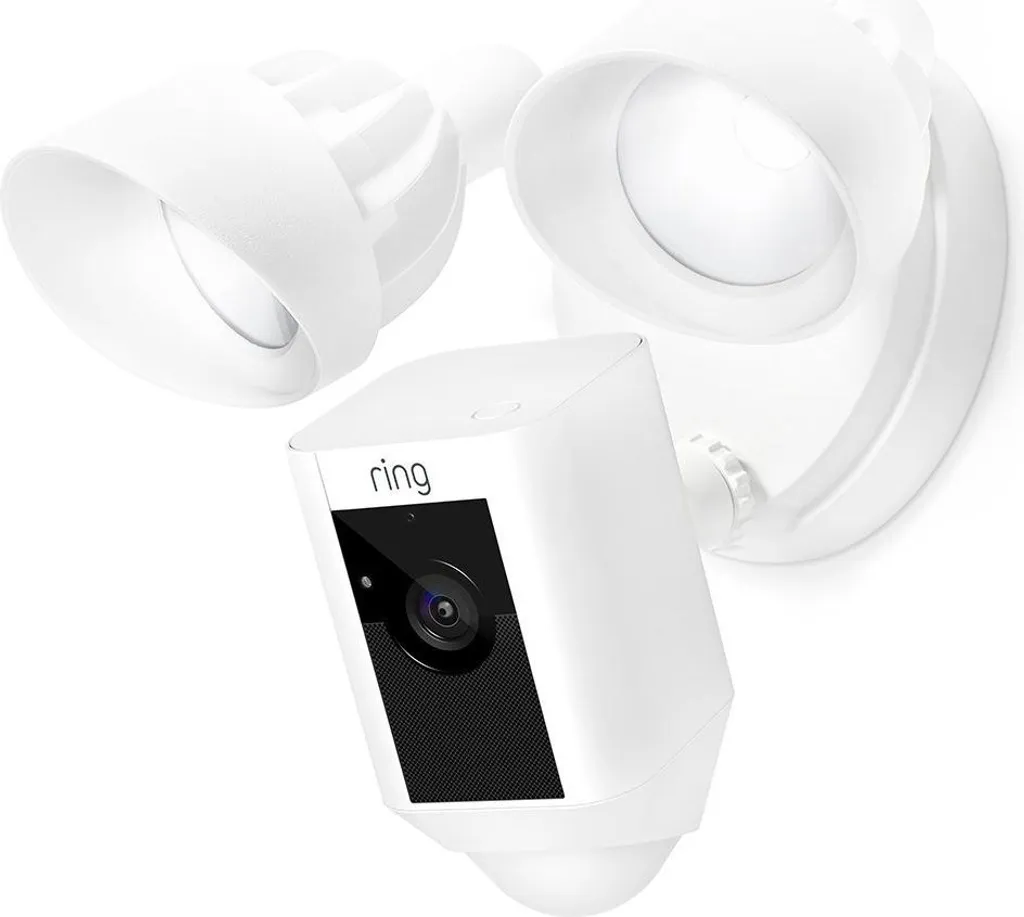 Caméra Extérieure HD Ring Noire avec Sirène et Interphone Intégrés
