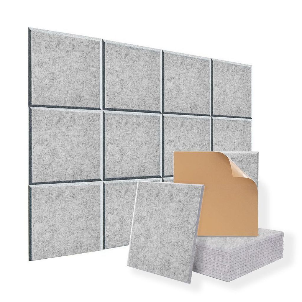 12 stuks akoestische panelen, polyester vilt, Productafbeelding 