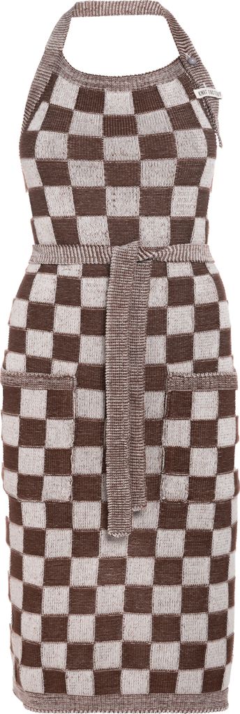 Knit Factory Küchenschürze Block - Ecru/Chocolate - One Size