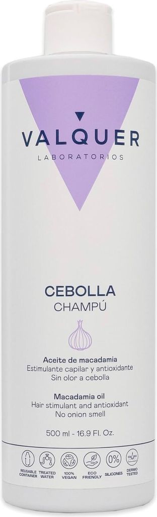 Valquer Zwiebel Shampoo reguliert fettiges Haar. Anti-Haarausfall-Effekt, reinigt und stimuliert das Haarwachstum, bietet Kraft und Volumen. Antiox...