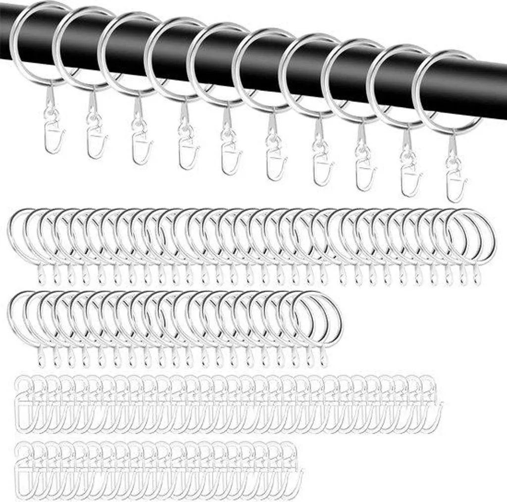 Anneaux Rideaux 30mm Argentés : Glisse Fluide et Sans Bruit - 50 Pcs