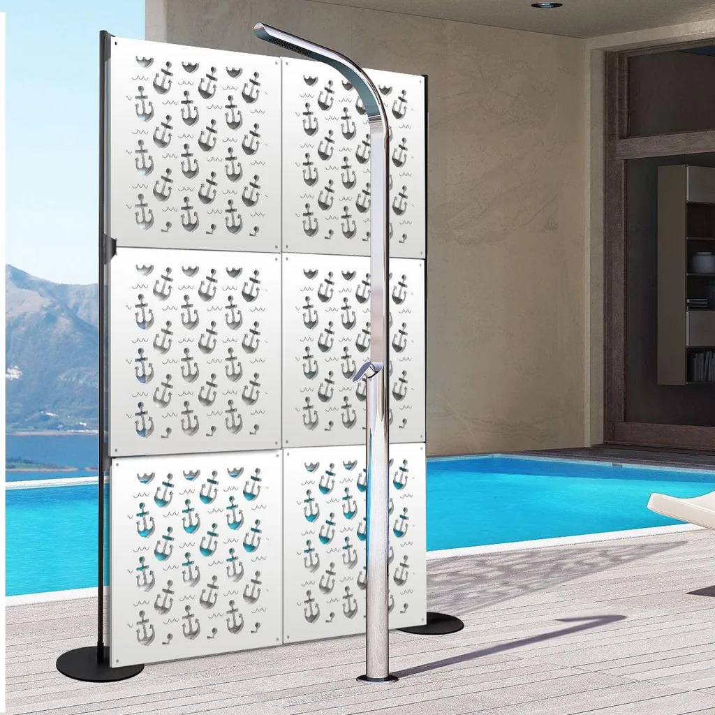 Divisorio PVC Bianco ANCHOR 98x98 cm | Pannello Traforato da Esterno - 3