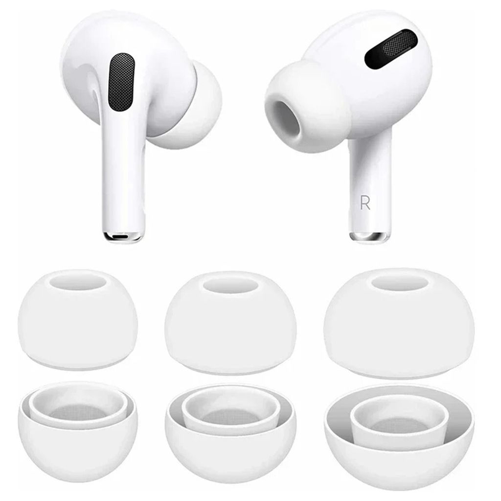 Ohrstöpsel für Apple AirPods PRO / PRO 2 Aufsätze Silikon Größe Set XS-L Weiß