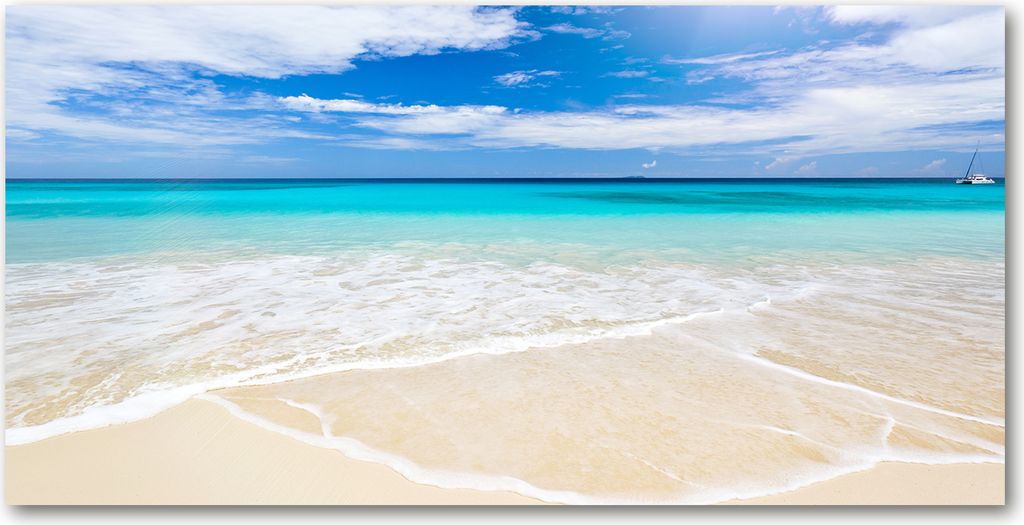 Tulup Leinwandbild -100x50 cm - Wandkunst - Drucke auf Leinwand - Leinwanddruck - Landschaften - Blau - Tropischer Strand