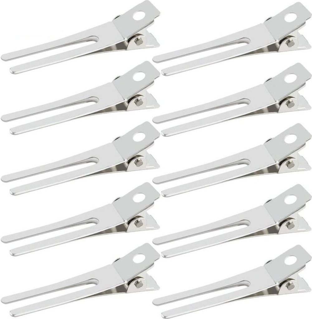 50 Stück Lockenklammern mit Doppelzinken zum Frisieren, 1,8 Zoll lange Haarspangen zum Abteilen, Metall-Krokodilklemmen für Schleifen, tolle Haar...