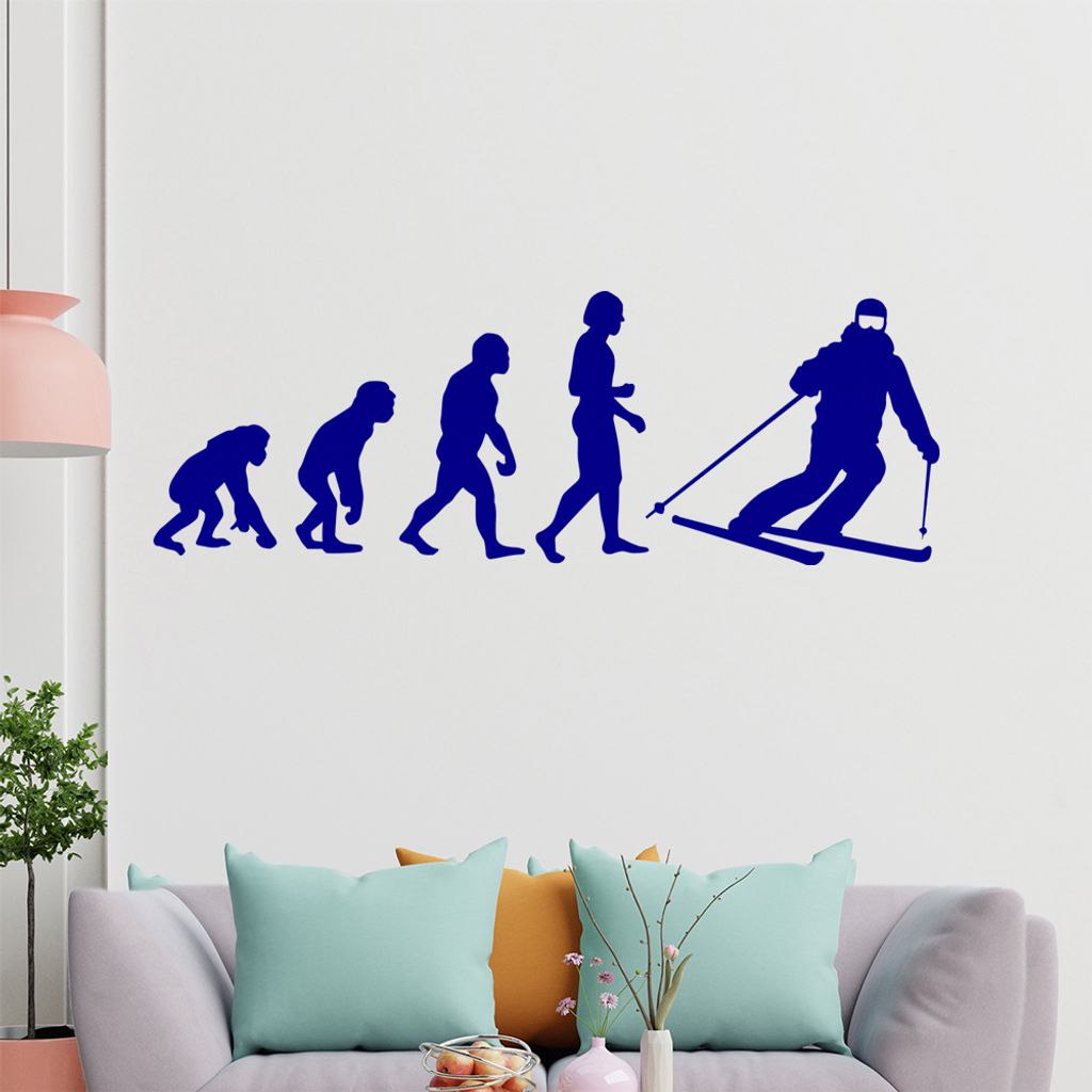 KIWISTAR Evolution Skifahrer fahrend Abhang Ski Wandtattoo in 6 Größen - Wandaufkleber Wall Sticker - Dekoration, Küche, Wohnzimmer, Schlafzimme...