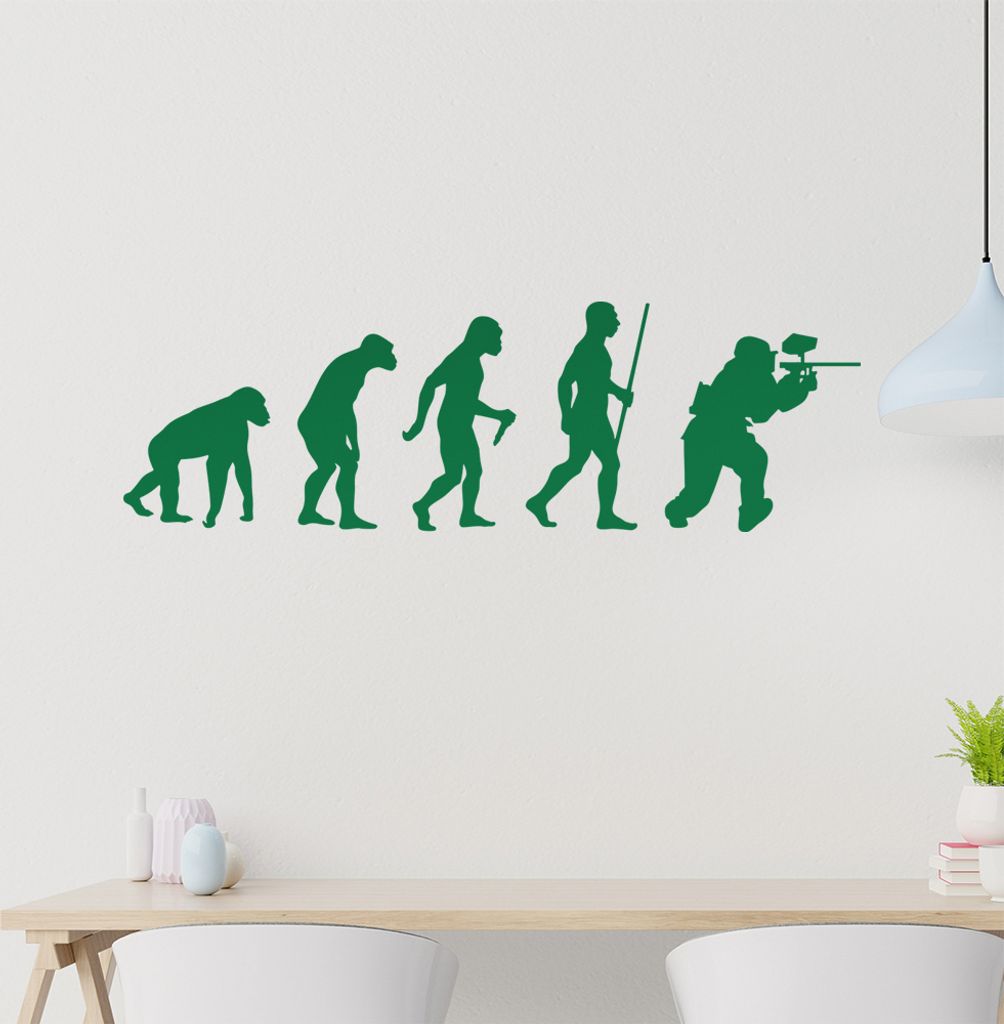 Paintballspieler Evolution Wandtattoo Wandaufkleber Wall Sticker - Dekoration, Küche, Wohnzimmer, Schlafzimmer, Badezimmer