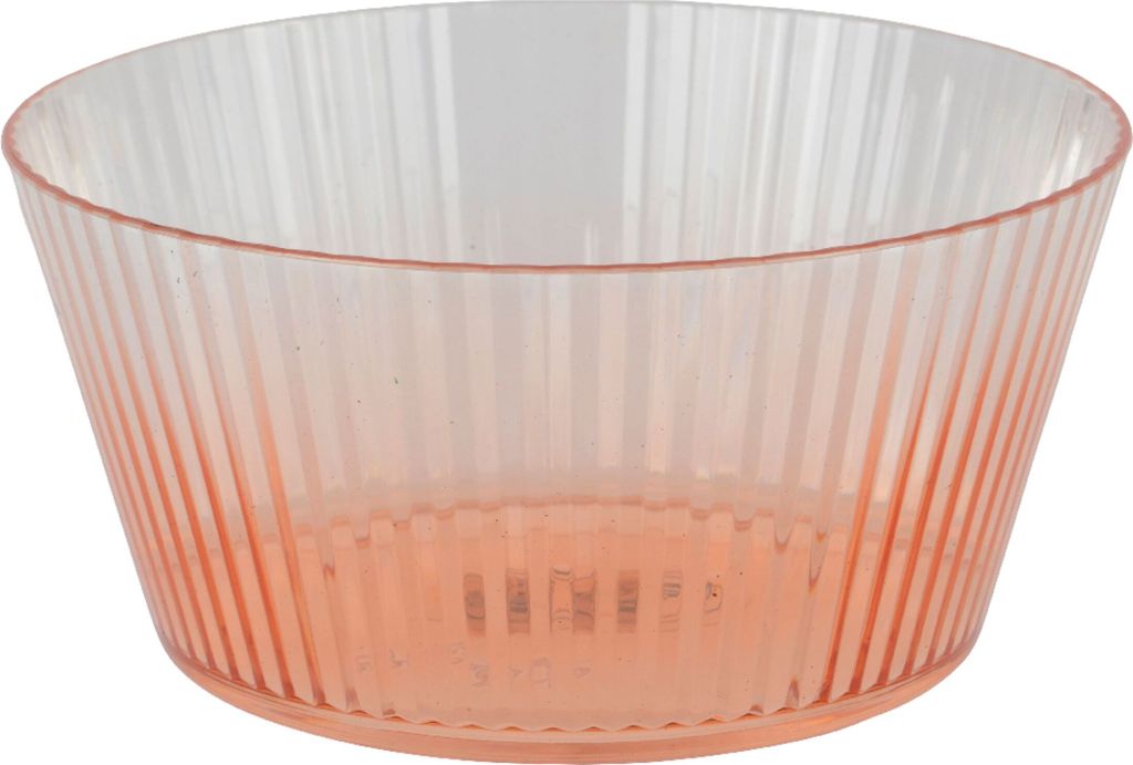Schale 15x7cm Kunststoff mit Rillen Transparent / Orange