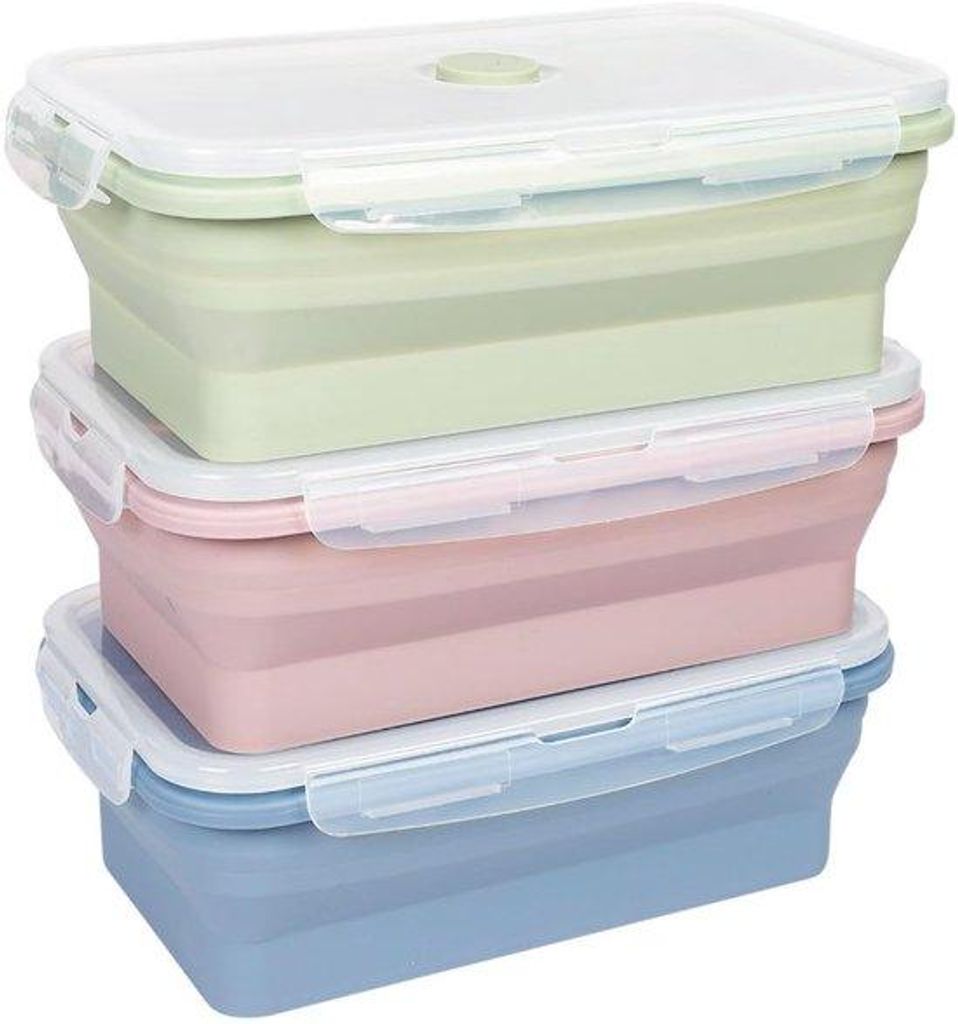 Kleine silikonene Boxen 550ml, 3er Set, für Kühlbox, Camping