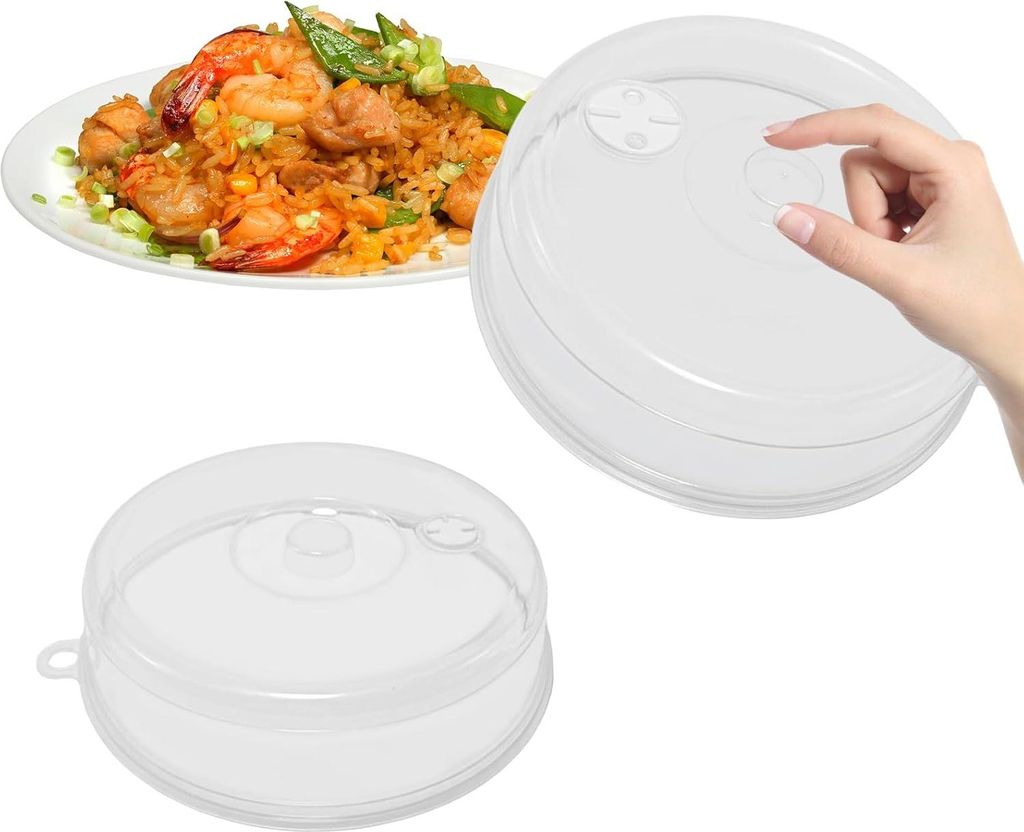 2 Stš¹Ck Mikrowellen Abdeckung, 23cm und 17cm Transparent Microwellenabdeckungen mit einstellbarem Dampfentlš¹ftungsloch, Ausfš¹hrung robust ...