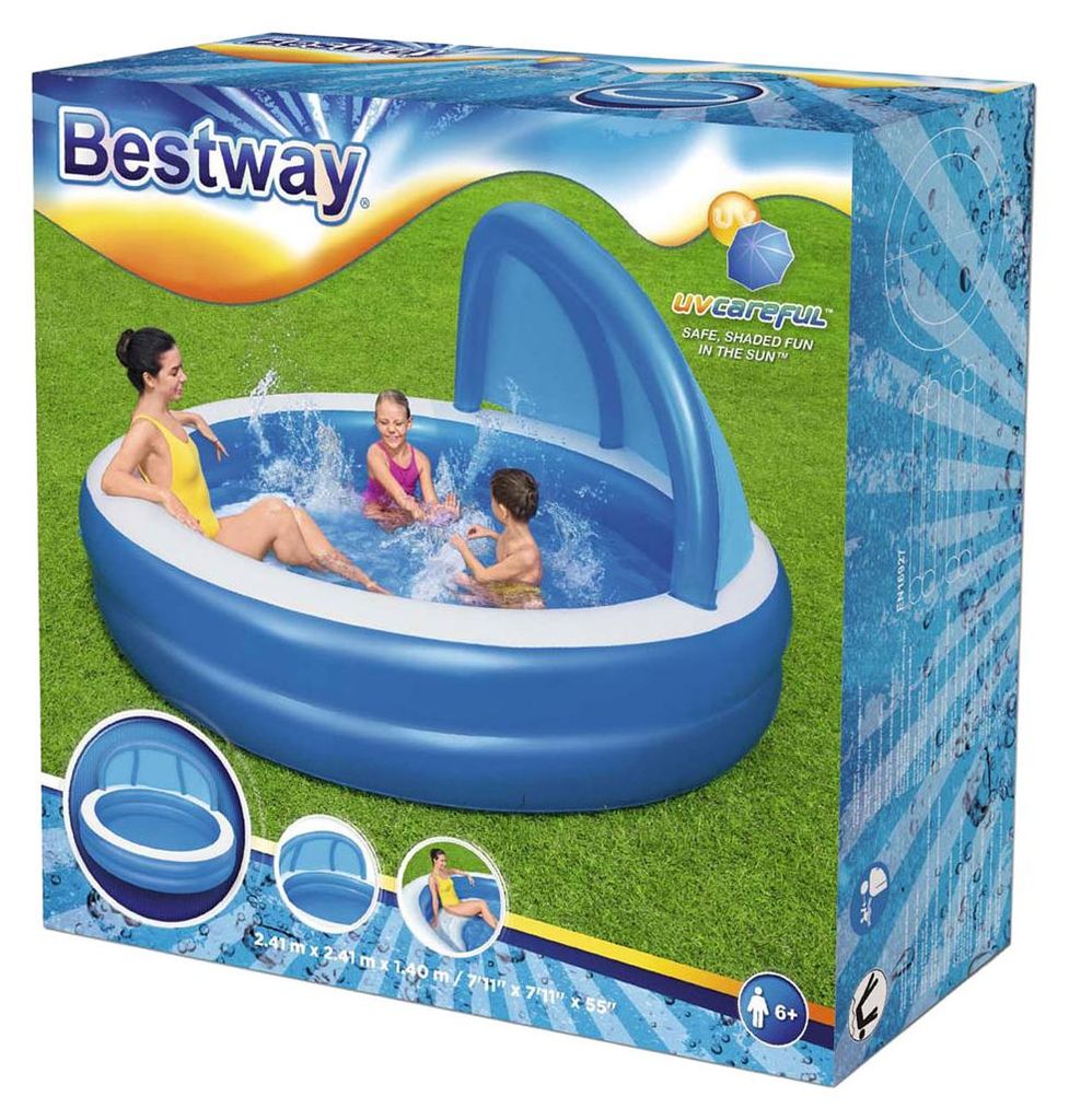 Family Pool "Summer Days", Ø 241cm x 140cm (blau/weiß) Produktbild 