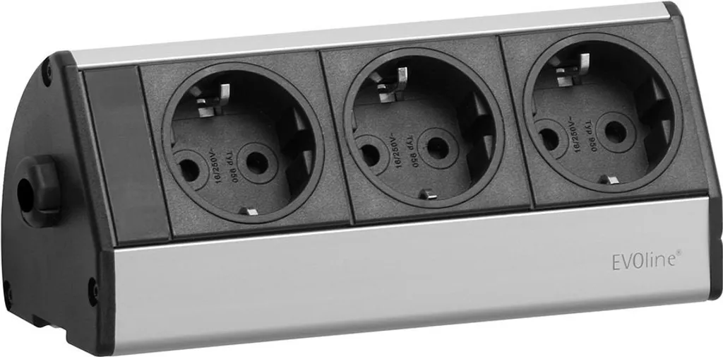 Evoline® Dock Desk 3 Prese: Multipresa Professionale Scrivania Alluminio