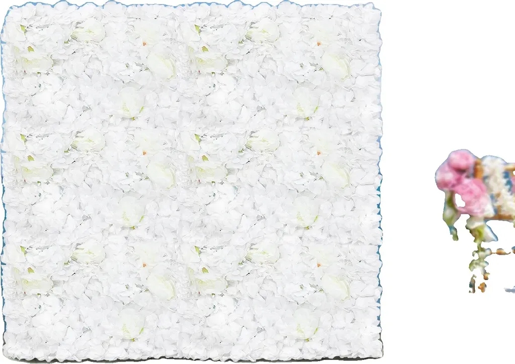 Panneau mural de fleurs artificielles set de 6 hortensias et pivoines