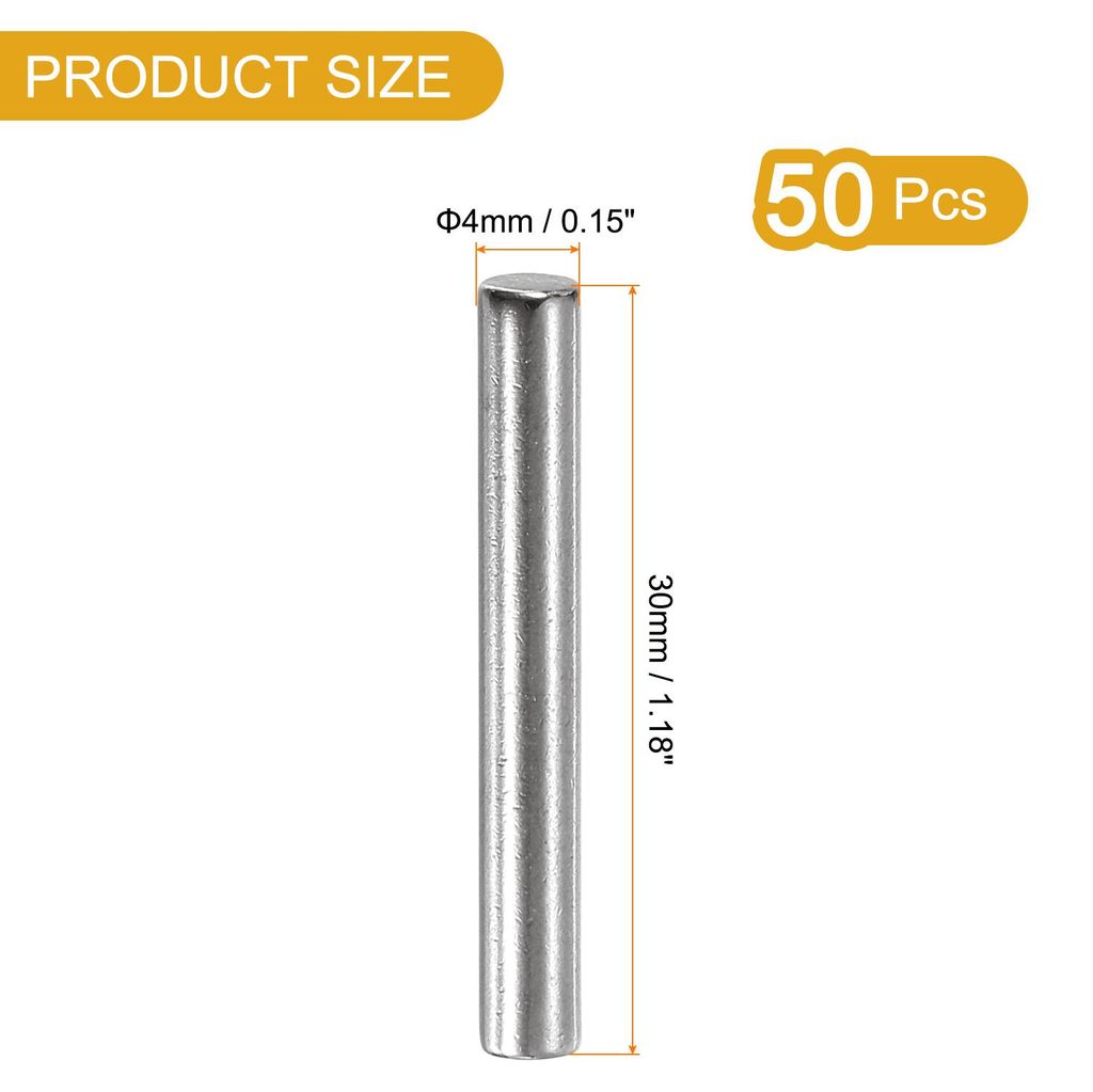 50 Stš¹ck 4mm x 30mm Regalbodentr?ger, Regalstifte Zylinderstift, Verstellbare Regalbodenhalter Bodentr?ger Edelstahl Silber (0,15 x 1,18 Zoll)