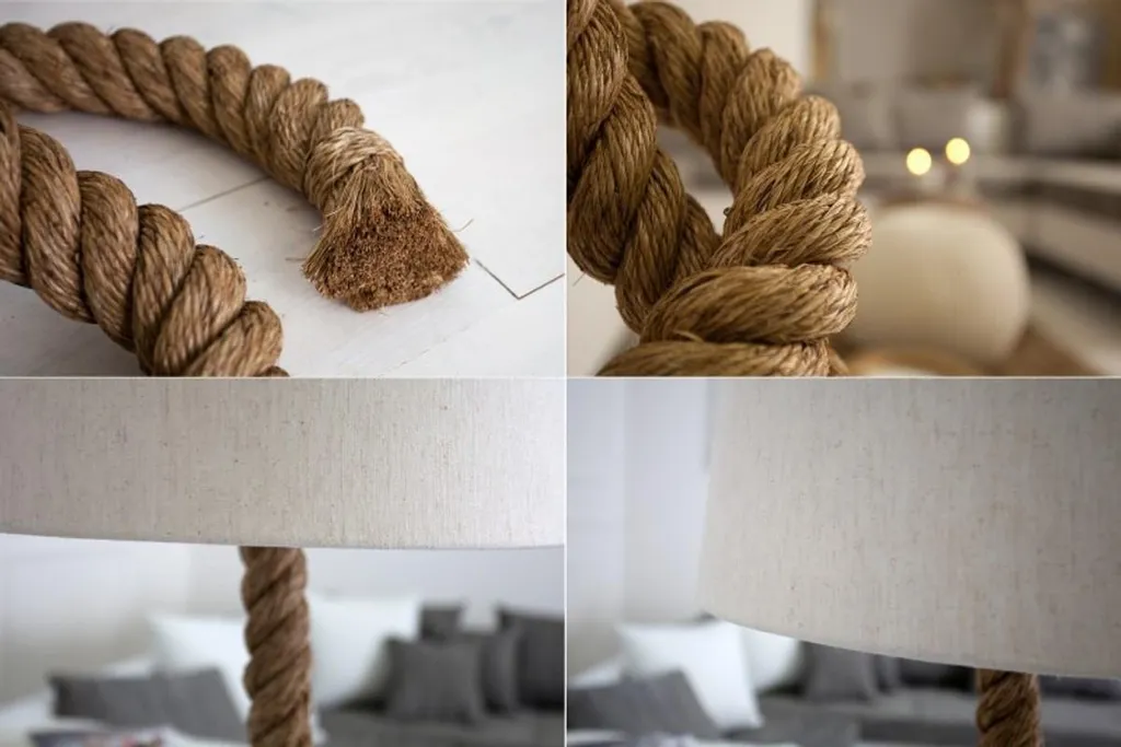 Lampadaire Corde Marine Designer - Lampe de Salon Style Studio Naturel