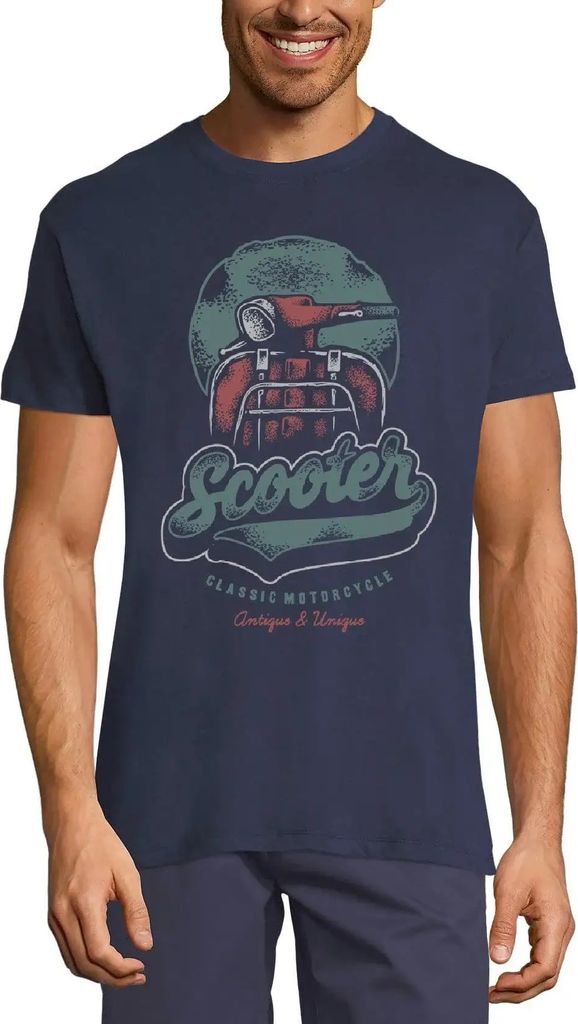 Herren Grafik T-Shirt Antiker und einzigartiger Motorroller – Antique And Unique Scooter – Öko-Verantwortlich Vintage Jahrgang Kurzarm Lustige...