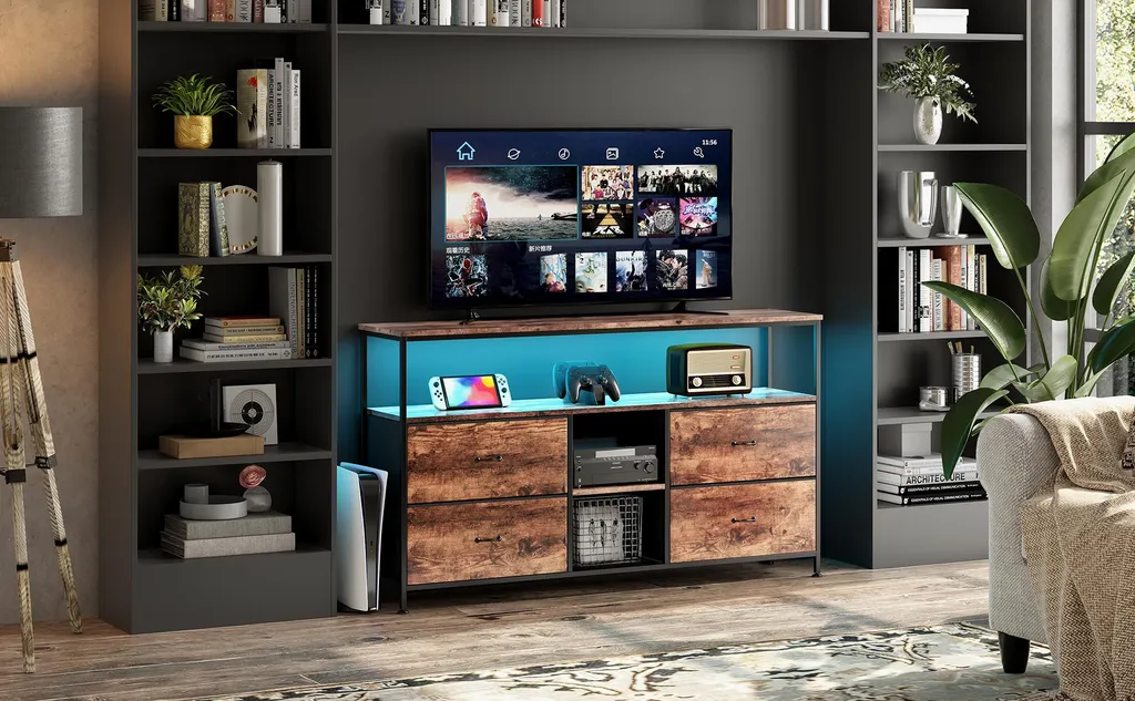 Mobile Contenitore Robusto ProximaX: Legno, Metallo e LED - Duraturo - 14